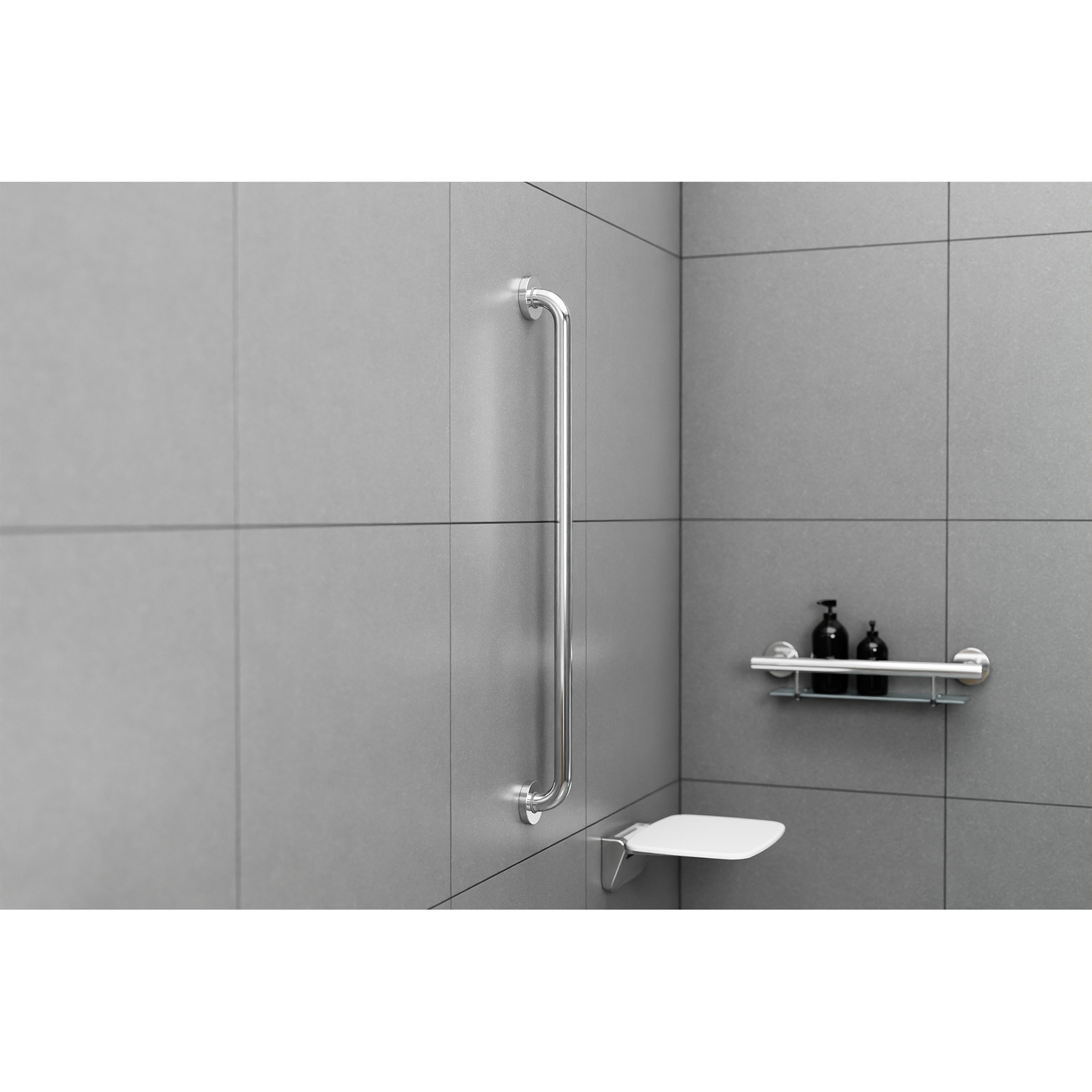 Grab Rail 900 mm Polished Stainless Steel evekare