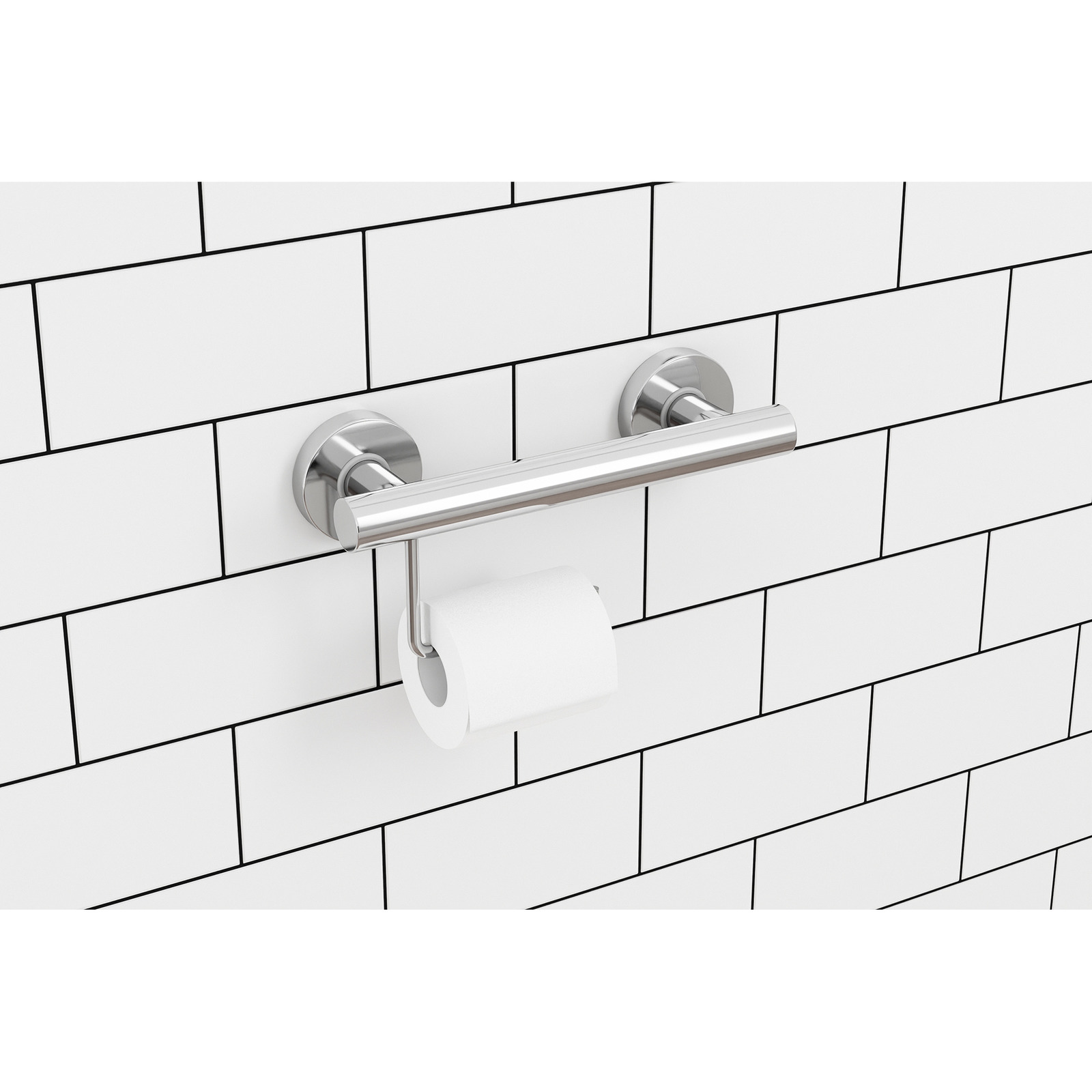 toilet roll holder grab bar